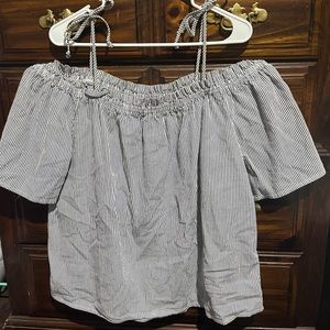 XL Tacera white&blue beach blouse